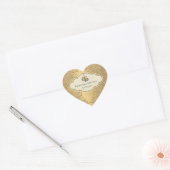Elegant Gouden Metallic Goud Blad Hart Ontwerp Sticker (Envelop)