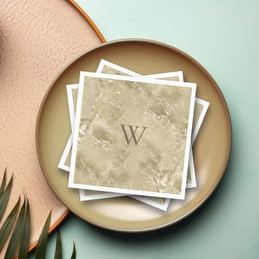 Elegant gouden metallic patroon met monogram servet
