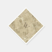 Elegant gouden metallic patroon met monogram servet (Hoek)