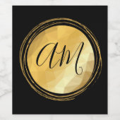 Elegant gouden metallische feestelijke initialen wijn etiket (Enkel label)