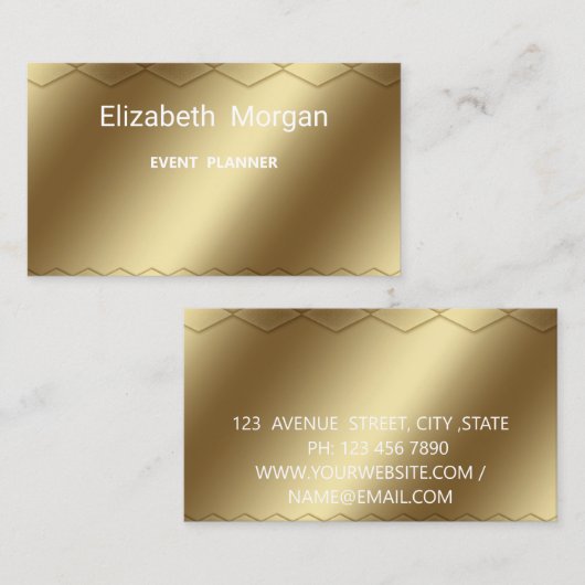 Elegant gouden modern visitekaartje (Voorkant / Achterkant)