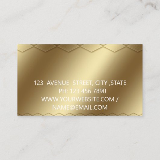 Elegant gouden modern visitekaartje (Achterkant)