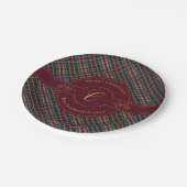 Elegant gouden monogram afgespeeld kerstvakantie papieren bordje (Gekanteld)