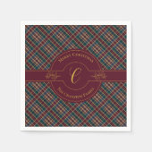 Elegant gouden monogram afgespeeld kerstvakantie servet (Voorkant)