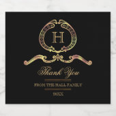 Elegant,  gouden monogram bier etiket (Enkel label)