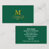 Elegant gouden monogram en kalligrafie visitekaartje (Voorkant / Achterkant)