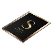 Elegant gouden monogram ingelijst | Black Notitieboek (Linkerzijde)