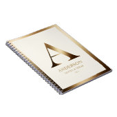 Elegant gouden monogram ingelijst | Gebroken wit Notitieboek (Rechterzijde)