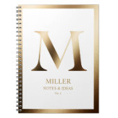 Elegant gouden monogram ingelijst | Wit Notitieboek (Voorkant)