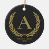 Elegant gouden monogram keramisch ornament (Voorkant)