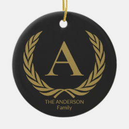 Elegant gouden monogram keramisch ornament