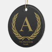 Elegant gouden monogram keramisch ornament (Links)