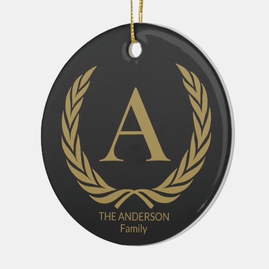 Elegant gouden monogram keramisch ornament (Links)