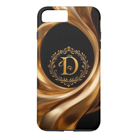 Elegant gouden monogram letter D Case-Mate iPhone Case (Achterkant)
