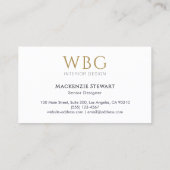 Elegant gouden monogram minimalistisch professione visitekaartje (Achterkant)