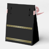 Elegant gouden monogram op zwart bedankdoosjes (Achterkant)