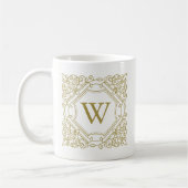 Elegant gouden monogram ornamentaal Lijst Koffiemok (Links)