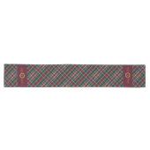 Elegant gouden monogram Plaid - Cranberry Blue Bla Lange Tafelloper (Horizontaal)
