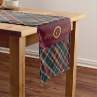 Elegant gouden monogram Plaid - Cranberry Blue Bla