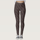 Elegant gouden monogram Plaid - Cranberry Blue Bla Leggings (Voorkant)