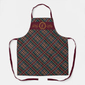 Elegant gouden monogram Plaid - Cranberry Blue Bla Schort (Voorkant)