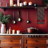 Elegant gouden monogram Plaid - Cranberry Blue Bla Theedoek