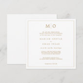 Elegant Gouden Monogram Schrift Kaart (Voorkant / Achterkant)