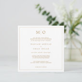 Elegant Gouden Monogram Schrift Kaart (Staand voorkant)