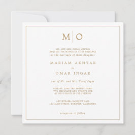 Elegant Gouden Monogram Schrift Kaart