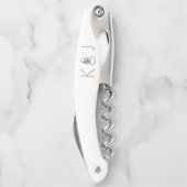 Elegant gouden monogram Waterverf groen Kurkentrekker (Achterkant)