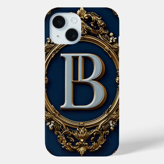 Elegant Gouden Monogramontwerp Case-Mate iPhone Case (Achterkant)