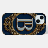 Elegant Gouden Monogramontwerp Case-Mate iPhone Case (Achterkant (horizontaal))