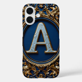 Elegant Gouden Monogramontwerp iPhone 16 Hoesje