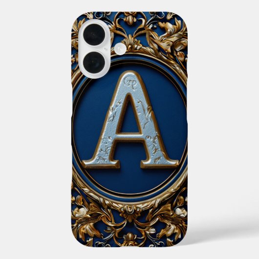 Elegant Gouden Monogramontwerp Case-Mate iPhone Case (Achterkant)