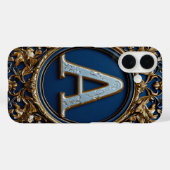 Elegant Gouden Monogramontwerp Case-Mate iPhone Case (Achterkant (horizontaal))