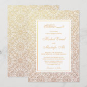 Elegant gouden moslimbruiloft kaart (Voorkant / Achterkant)
