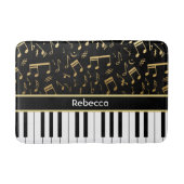 Elegant gouden muzieknoten pianosleutels badmat (Voorkant)