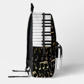 Elegant gouden muzieknoten pianosleutels bedrukte rugzak (Links)