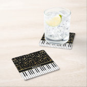 Elegant gouden muzieknoten pianosleutels kartonnen onderzetters (Insitu)