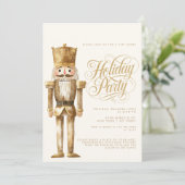 Elegant gouden notenkraker kerstfeest kaart (Staand voorkant)