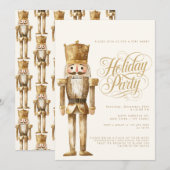 Elegant gouden notenkraker kerstfeest kaart (Voorkant / Achterkant)