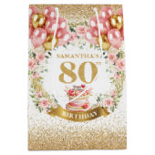 Elegant gouden nummer 80e verjaardag Glamour Medium Cadeauzakje (Voorkant)