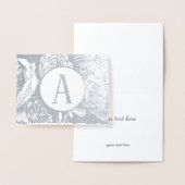 Elegant gouden of zilveren Rozen bloemenmonogram Folie Kaarten (Display)