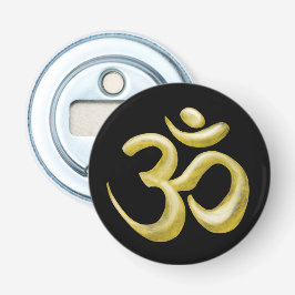 Elegant gouden OM symbool | Sanskriet Spiritueel Z Button Flesopener