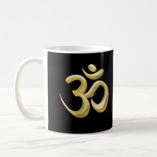 Elegant gouden OM symbool | Sanskriet Spiritueel Z Koffiemok (Links)