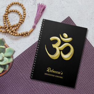 Elegant gouden OM symbool   Sanskriet Spiritueel Z Notitieboek