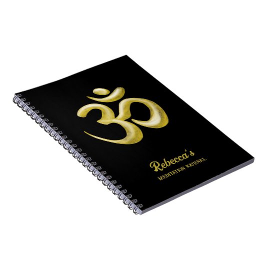 Elegant gouden OM symbool | Sanskriet Spiritueel Z Notitieboek (Rechterzijde)