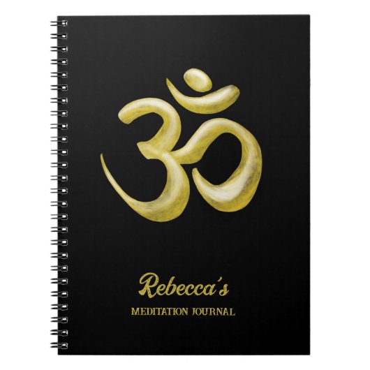Elegant gouden OM symbool | Sanskriet Spiritueel Z Notitieboek (Voorkant)