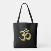Elegant gouden OM symbool | Sanskriet Spiritueel Z Tote Bag (Achterkant)