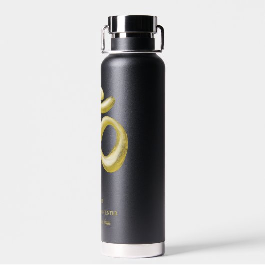 Elegant gouden OM symbool | Sanskriet Spiritueel Z Waterfles (Achterkant)